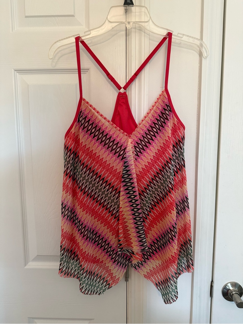 Beach House Pink and Red Zigzag One-Piece Swimwear